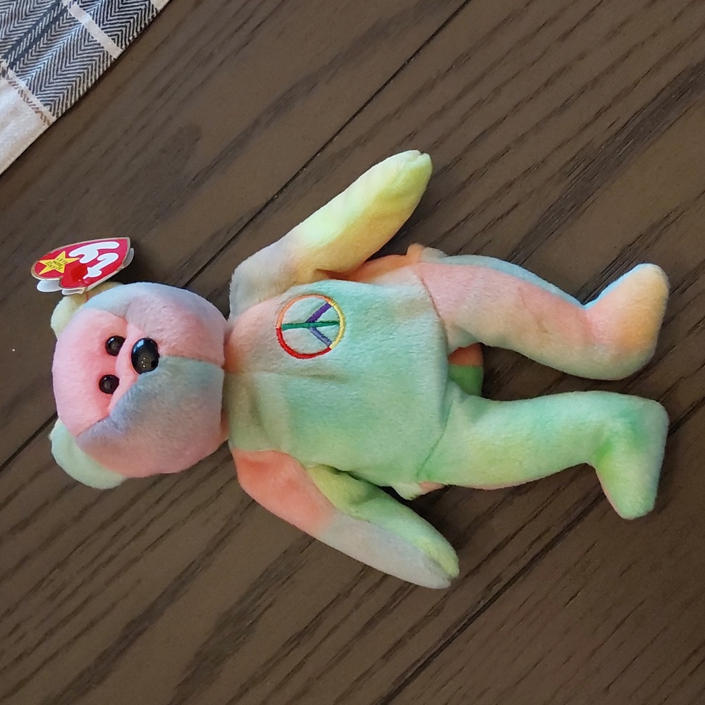 Ty Beanie Baby - Peace the Multi-colored Bear - Picture 2 of 12